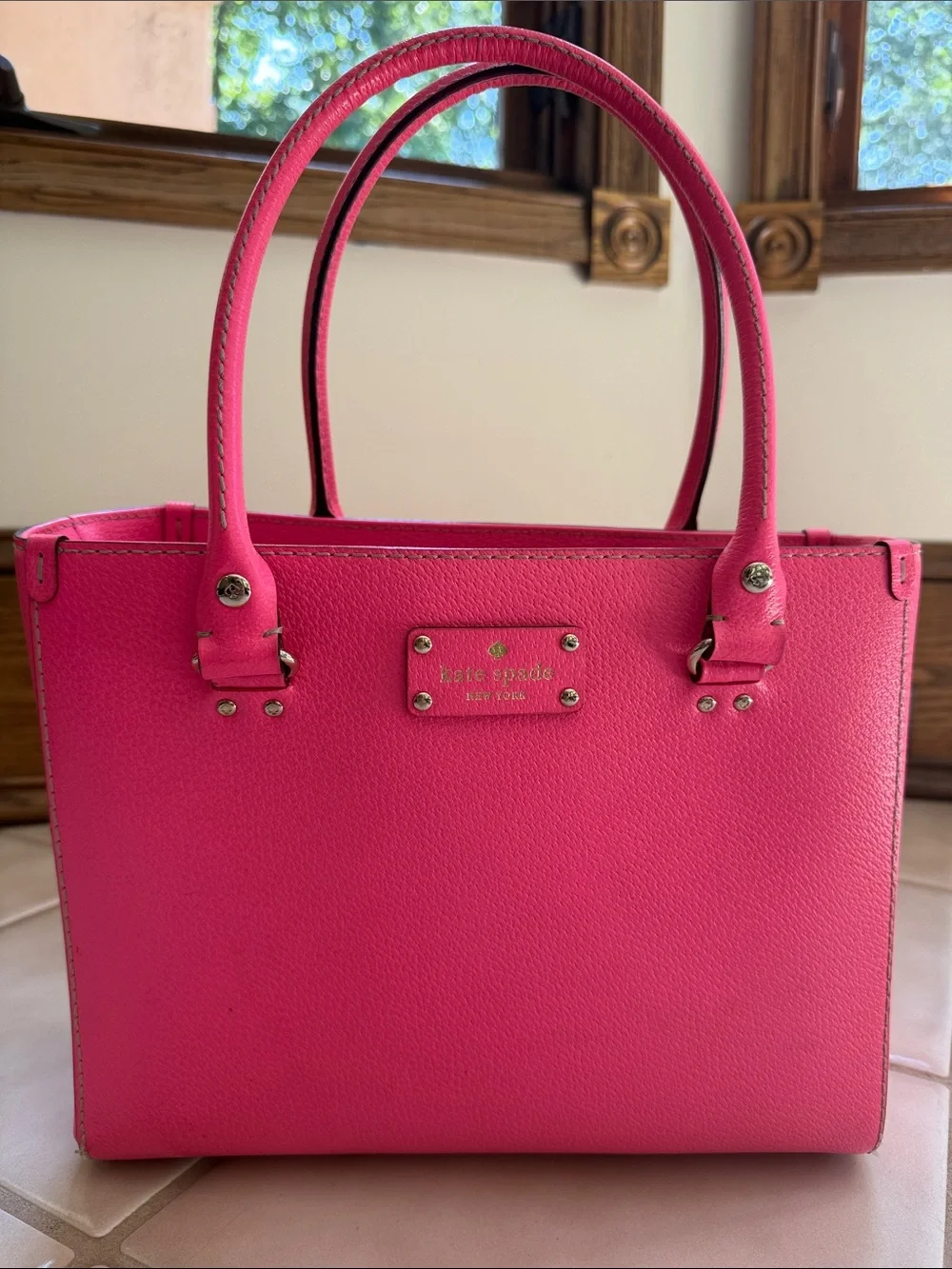 Kate Spade Pink Leather Tote Bag
